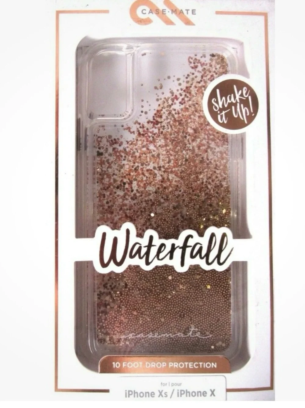 case-mate Waterfall Glitter Liquid Phone Case - Rose Gold new